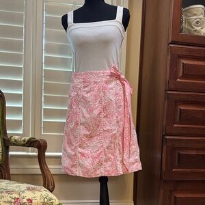 Lilly Pulitzer Jubilee Pink A-Line Wrap Skirt, Size 4